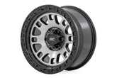 Rough Country 82 Series Wheel | One-Piece | Machined Semi Gloss Black | 17x9 | 6x5.5 | -12mm